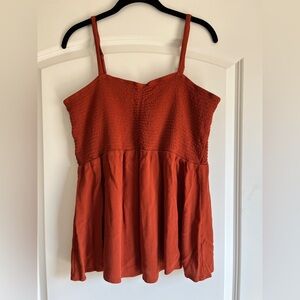 Maurices Rust Orange Smocked Cami Top